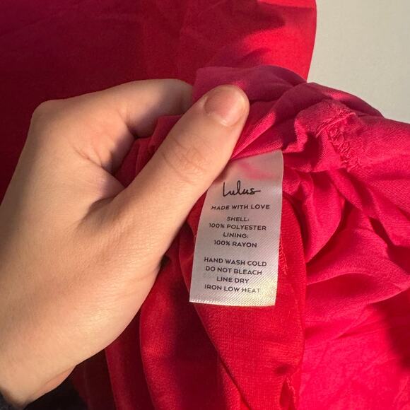 NWT Size S Lulu's Forever My Sweetheart Magenta Ruffle Tank Midi Dress - Picture 7 of 8